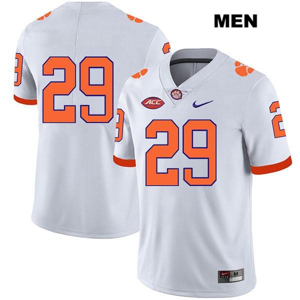 Men's Clemson Tigers #29 Michael Becker Stitched White Legend Authentic Nike No Name NCAA College Football Jersey HVG2246TK